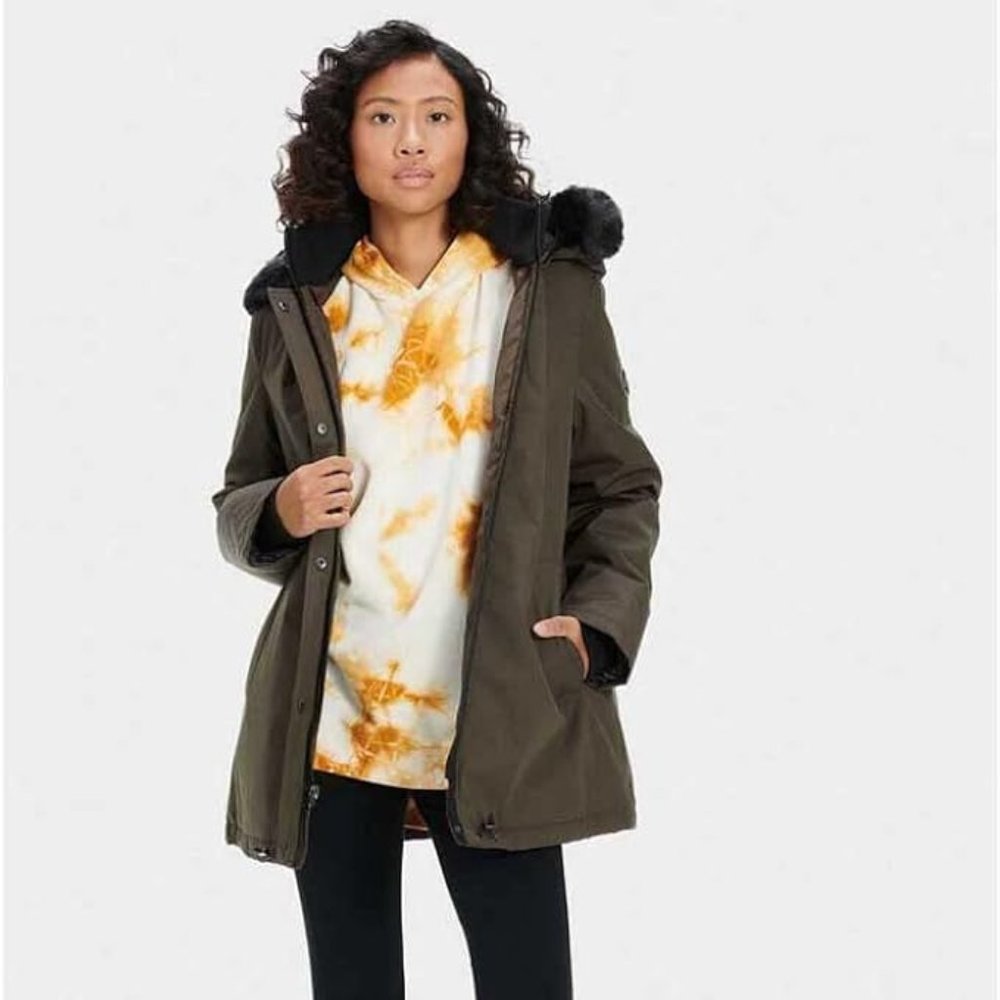 New Ugg Bernice Parka dark olive color